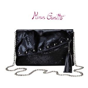 MISS GUSTTO Black Metal Shoulder Bag Cross Body